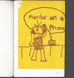 monster on a phone